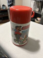 Super Mario Bros Nintendo Vintage Lunchbox Thermos 1986 Red Lid Aladdin picture