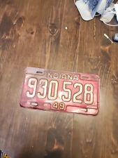 VINTAGE OLD-SCHOOL INDIANA 1949 AUTOMOBILE LICENSE PLATE #930528 - RARE picture