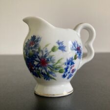 INTERCO CHICAGO Vintage Mini Personal Creamer Blue Purple Floral Made in Japan picture