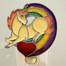 Vintage Night Light Rainbow Unicorn Heart Rare Bakelite Switch Plug-In Eagle USA picture