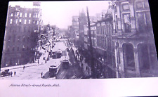 Michigan 1905 Antique Grand Rapids Monroe Street Trolley People RPPC Photo Home picture