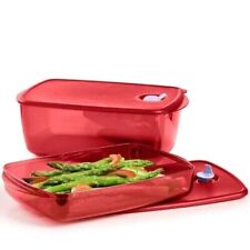 TUPPERWARE NEW RECTANGLE VENT N SERVE SET 2 PC-IN red  COLOR picture