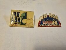 2 Vintage Girls Softball NH USA Sports Lapel / Hat Pins Bag Jacket Collect picture