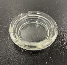 Vtg Heavy Clear Glass Round Ashtray Decor 4.5” picture