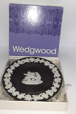 Vintage Wedgwood Black Jasperware 4.25 Inch Round Trinket/Sweet Dish picture