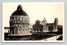 RPPC La Piazza del Duomo Cathedral Leaning Tower of Pisa Italy Postcard picture