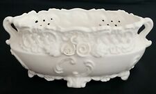 Lenwile Ardalt White Porcelain Centerpiece Candy Bowl Beautiful Flowers picture
