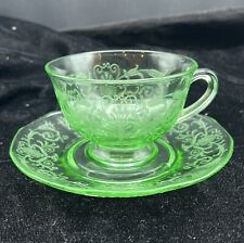 Fostoria VERSAILLES Green Cup & Saucer  8 Sets Available picture