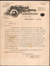 1909 Philadelphia - Union Special Machine Co - Sewing Machines - Letter Head picture