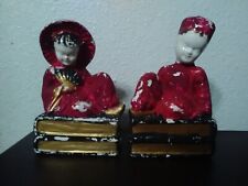 Vintage KREISS 1956-57 Chinese Boy & Girl Bookends Figurines picture