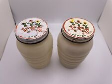 Vintage Anchor Hocking Beehive Glass Salt & Pepper Shakers Tulip Cap - Fire King picture