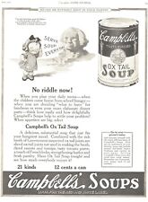 1922 Campbells Ox Tail Soup Antique Print Ad Sphinx Riddle Campbell Kids picture