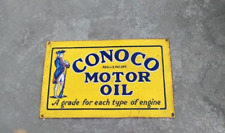PORCELIAN CONOCO ENAMEL SIGN SIZE 28X18 INCHES SINGLE SIDED picture