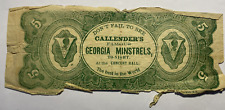Antique 1800s Callender's Georgia Minstrels Ticket picture