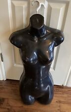 Vintage Black Plastic Vinyl Female Torso Mannequin Nude 32” Hanger picture