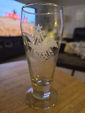 Vintage ANHEUSER-BUSCH Budweiser Footed Pilsner Beer Glass Etched Logo picture