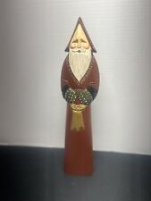 Vintage Inspired Woodcarved Christmas Handpainted Handmade Santa Claus Figure picture