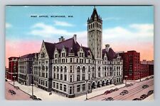 Milwaukee, WI-Wisconsin, Post Office Building Antique, Vintage Souvenir Postcard picture