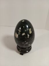 Jet Natural Black Tourmaline Gemstone Egg 45-50 mm Hand Carved Crystal Altar...  picture