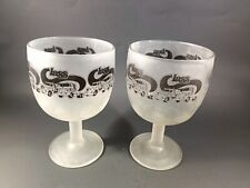 Peterbilt Truck Glasses  Thumbprint Goblet Set Of 2 Cup Barware Frosted Glass picture