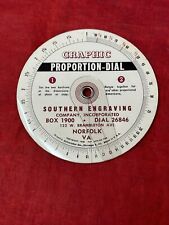 Graphic Proportion Dial Southern Engraving Norfolk Virginia Vintage 1948 picture