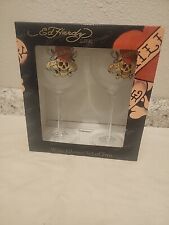 Ed Hardy Life Skull Wine Glasses Set Of 2 picture