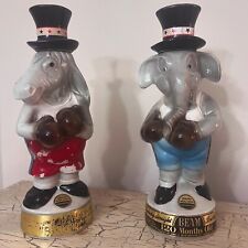 Set Of 2 Vintage 1964 Jim Beam Political Boxers Decanters picture