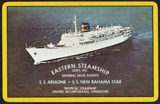 Vintage playing card EASTERN STEAMSHIP LINES Ariadne and New Bahama Star ship picture