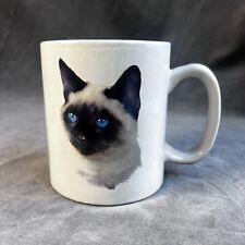 BowWowMeows.com Siamese Cat Coffee Mug Regal Feline Blue Eyes Graphic 4.5” picture