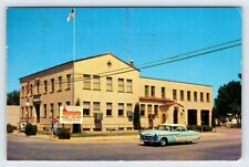 Speed Kills Blue 1950's Car City Hall Hobbs New Mexico Vintage Postcard AF410 picture
