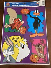 Vtg 90s Looney Tunes Halloween Static Window Clings Yosemite Sam Taz Bugs Bunny picture