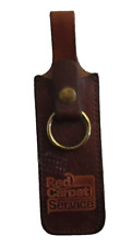 Vintage Red Carpet Service LEATHER ADVERTISING KEYRING/KEYCHAIN/FOB picture