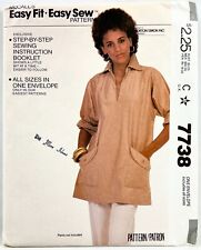 1981 McCalls Sewing Pattern 7738 Womens Pullover Tunic Size 6-20 Vintage 13356 picture