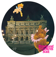 Vintage Disney Unused Round Postcard Fantasia France Opera Theater Paris c1990 picture