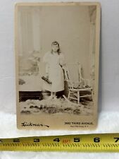 Antique Cabinet Card Photo Of Young School Girl 3rd Ave NYC picture