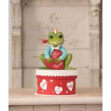 Valentine Froggie Love On Box Be Mine Figurine  by Bethany Lowe New picture