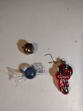 Set Of 3 Vintage Christmas Ornaments,Glass And Plastic picture