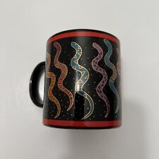 Laurel Burch Mug Snake Spirit Multi Color Snakes Gold Trim Coffee Cup Japan picture