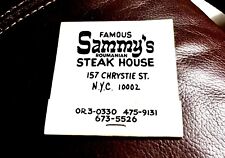 Famous Sammy’s Roumanian Steakhouse, New York City, Full Unstruck Matchbook picture
