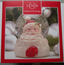 Lenox Snow Globe Christmas Santa Friendly Faces Glitter Sparkle W/Box picture