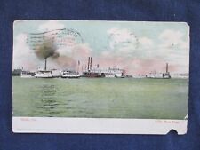 1909 Mobile Alabama River Front Steamer Postcard & Cancel picture