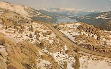 UPICK POSTCARD Donner Lake and Donner Summit California c1960 Highway Mountains picture