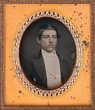 Handsome Teenage Boy Looking Away Freckles Tinted 1/6 Plate Daguerreotype T554 picture