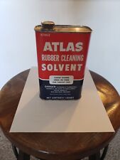 Vintage ATLAS RUBBER CLEANING SOLVENT CAN  1 Quart ATLAS SUPPLY , Gas And Oil picture