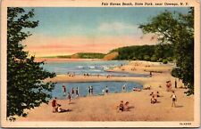 Fair Haven Beach State Park, Near Oswego NY c1930s Vintage Postcard X64 picture