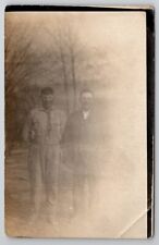 RPPC Two Handsome Men Father and Son  Postcard H26 picture