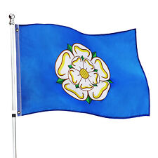 YORKSHIRE WHITE ROSE FLAG 5x3ft UK SELLER COUNTY FLAG DECOR PUB FAYRE picture