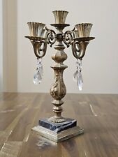 Brass Candelabra with Crystals picture