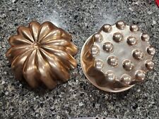 Pair Of Copper Jello Molds With Wall Hanging Hardware picture