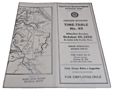OCTOBER 1966 UNION PACIFIC OREGON DIVISION EMPLOYEE TIMETABLE #49 picture